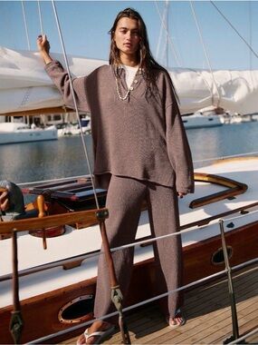 Free People Hailee Sweater Set in Brown